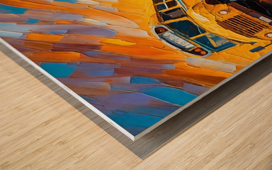 School Bus Cemetery  Wood print