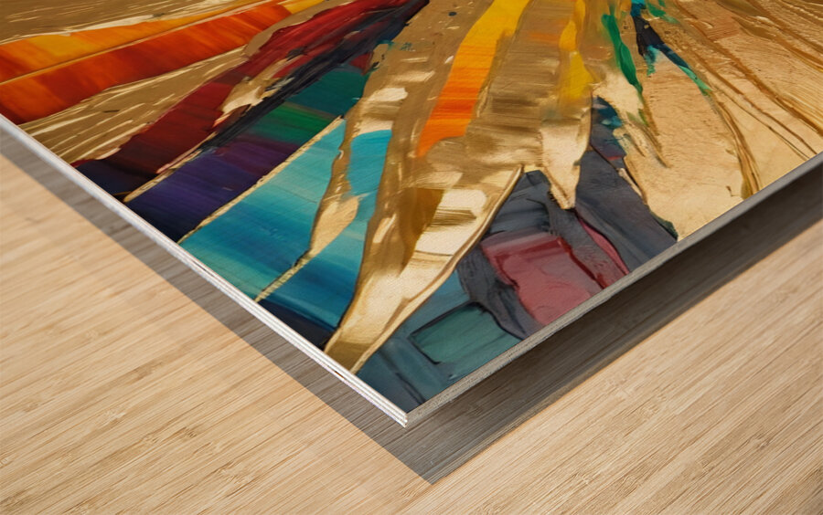 Golden Chakra Pineapple Wood print