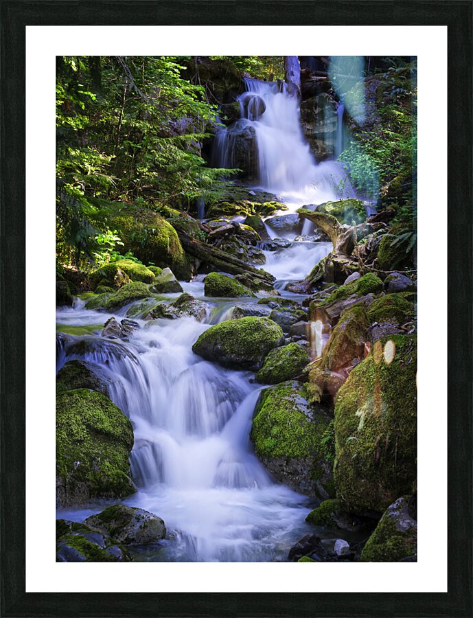 Sun-Kissed Cascades Picture Frame print