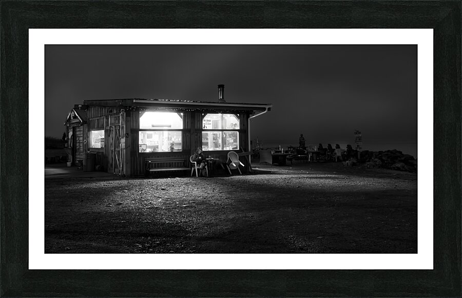 Early Morning at the coffee shop Picture Frame print