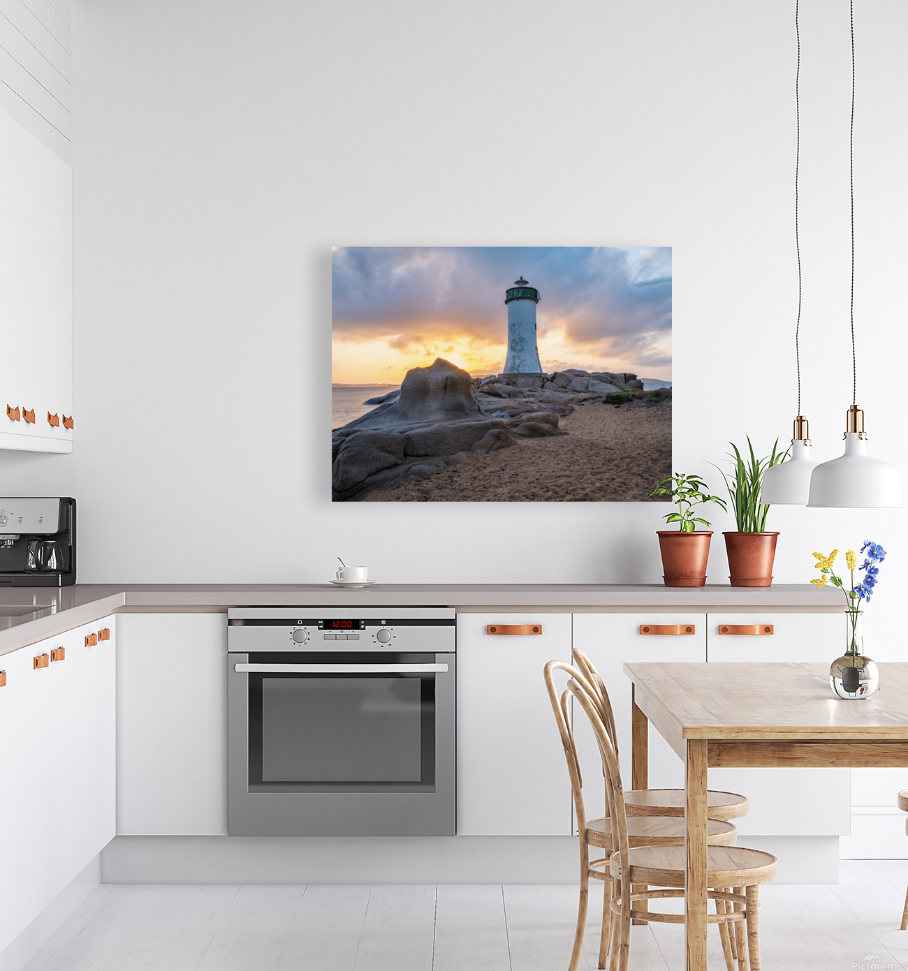 Italy Lighthouse Signed Reproduction