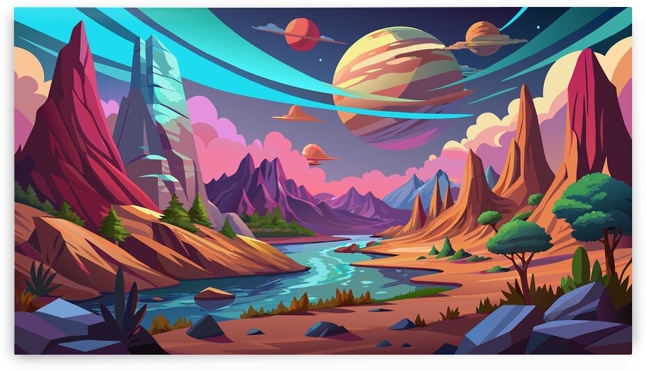 Alien Landscape: Celestial Exploration by ArtoVenture