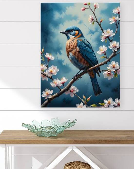 Bluebird Among Blossoms - Natures Elegance by ArtoVenture