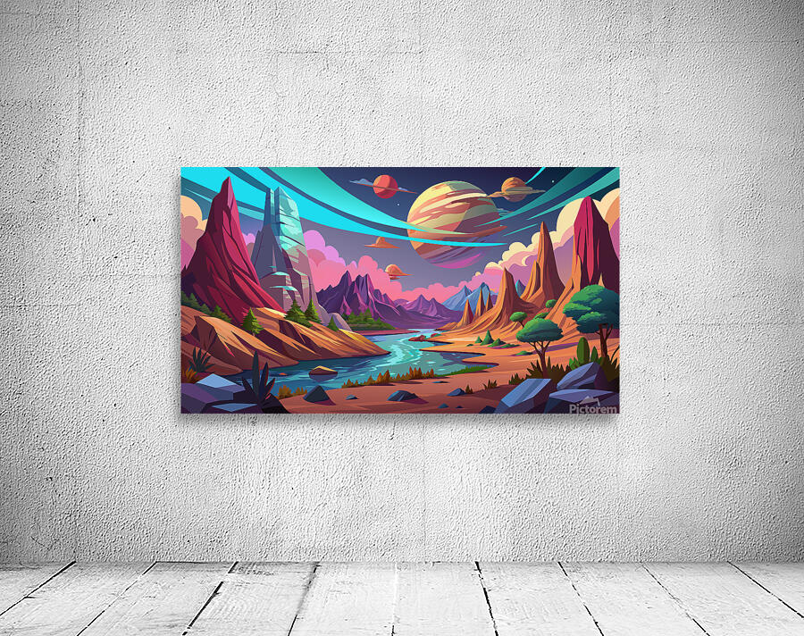 Alien Landscape: Celestial Exploration Wall Preview