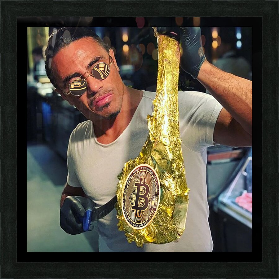 bitcoin STEAK Picture Frame print