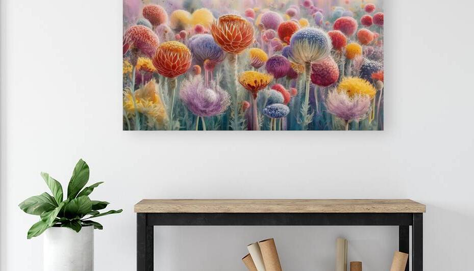 Whispers of Nature: A Serene Tapestry of Vibrant Blooms in Watercolor by Messaoud Bissar