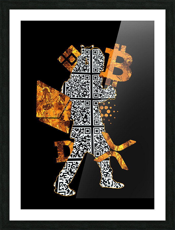 Black QR Picture Frame print
