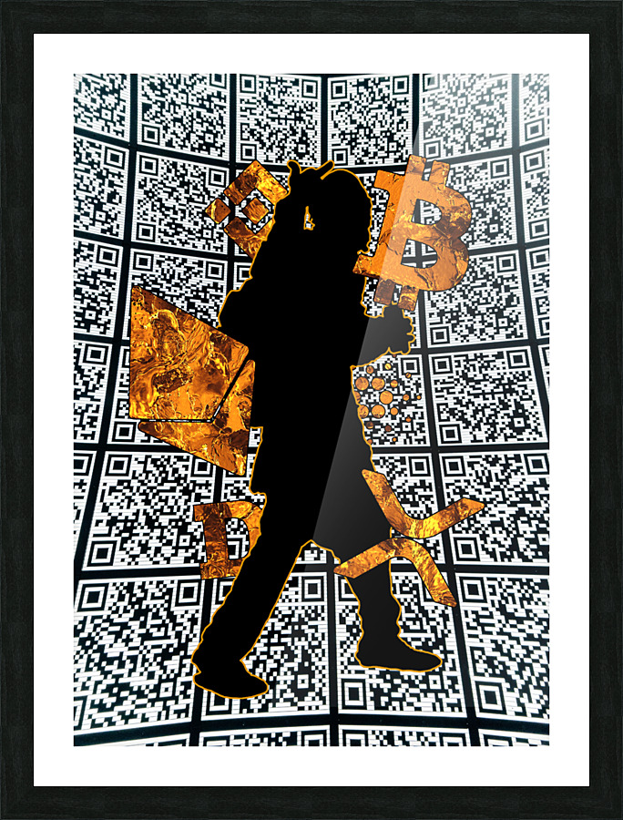 QR Black Picture Frame print