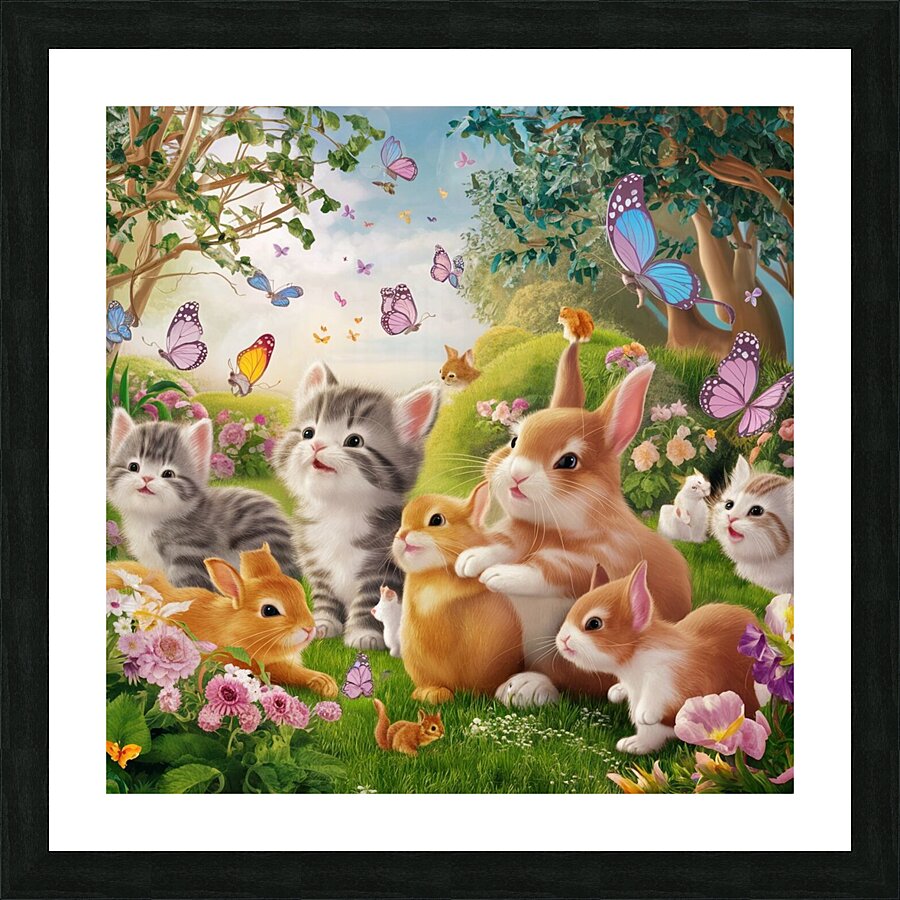 a breathtaking 3d illustration of a serene garden Picture Frame print