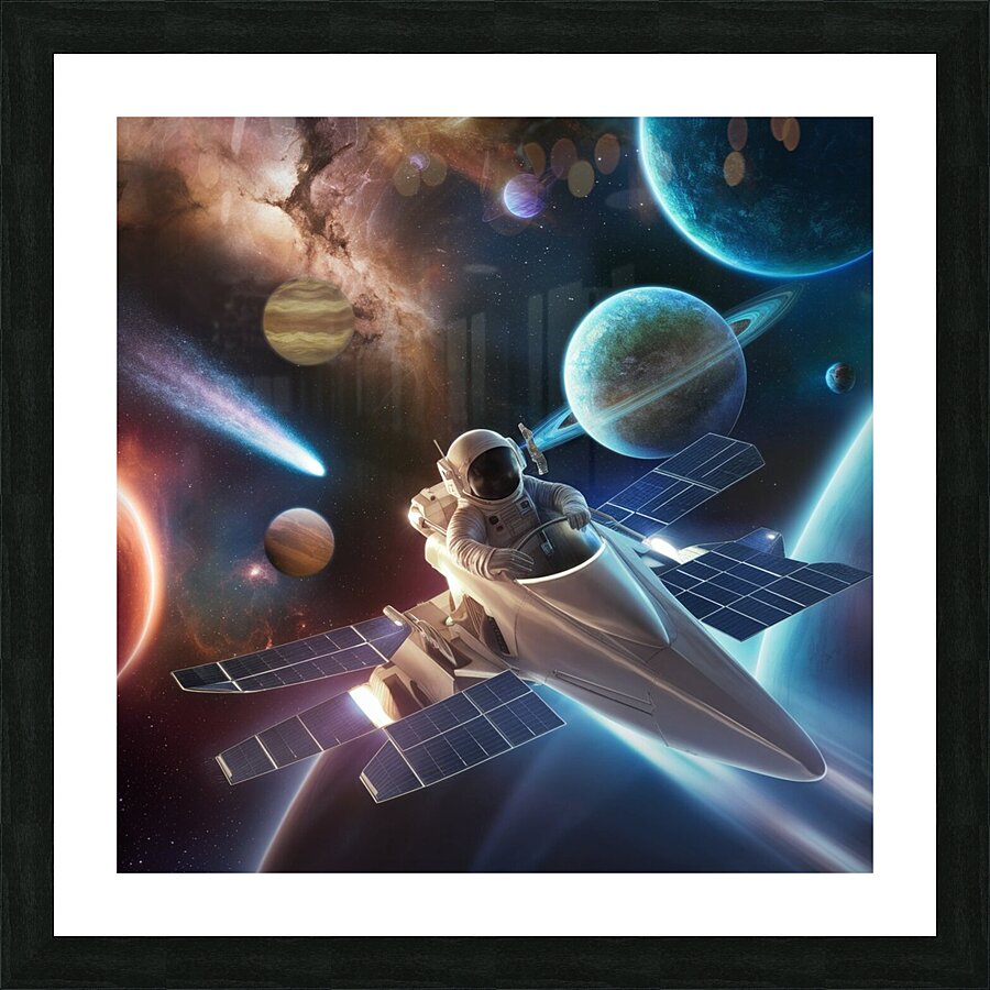 a breathtaking 3d rendition of the cosmos showcas Picture Frame print