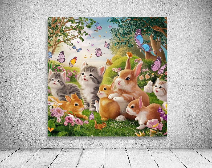 a breathtaking 3d illustration of a serene garden Wall Preview