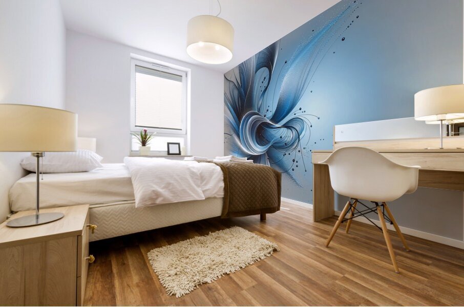 Blue Dendrils Mural print