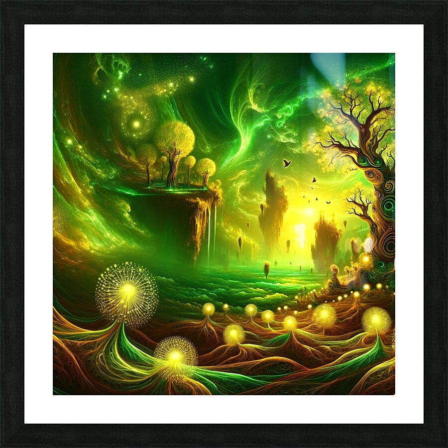 Emerald Falls  Picture Frame print