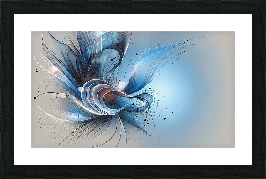 Blue Dendrils Picture Frame print