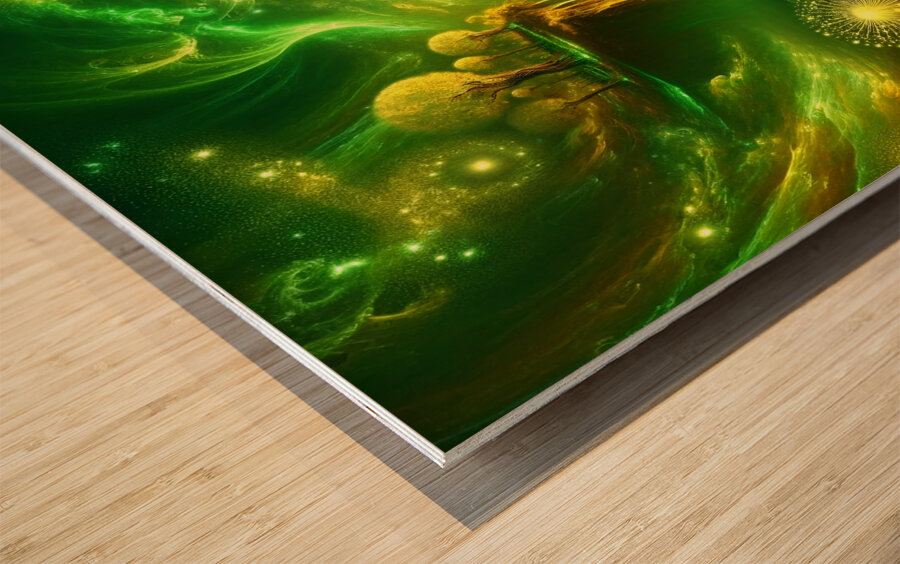 Emerald Falls  Wood print