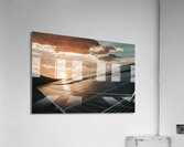 view of a solar photovoltaic cell panels under su Acrylic Print