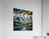 Mountains on a moonlit night Acrylic Print