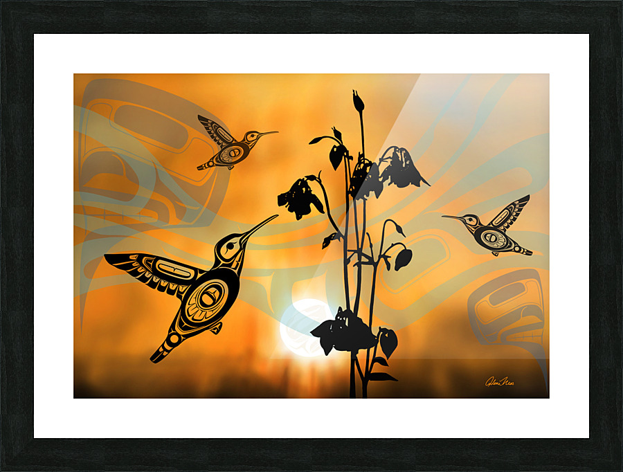 Sunset Hummingbirds Picture Frame print