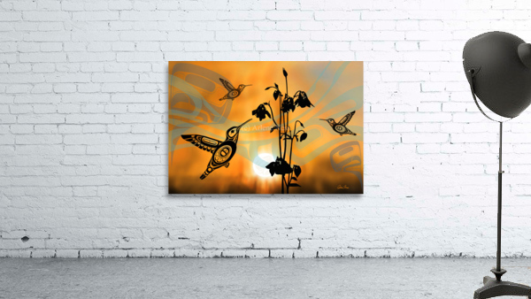 Sunset Hummingbirds Wall Preview
