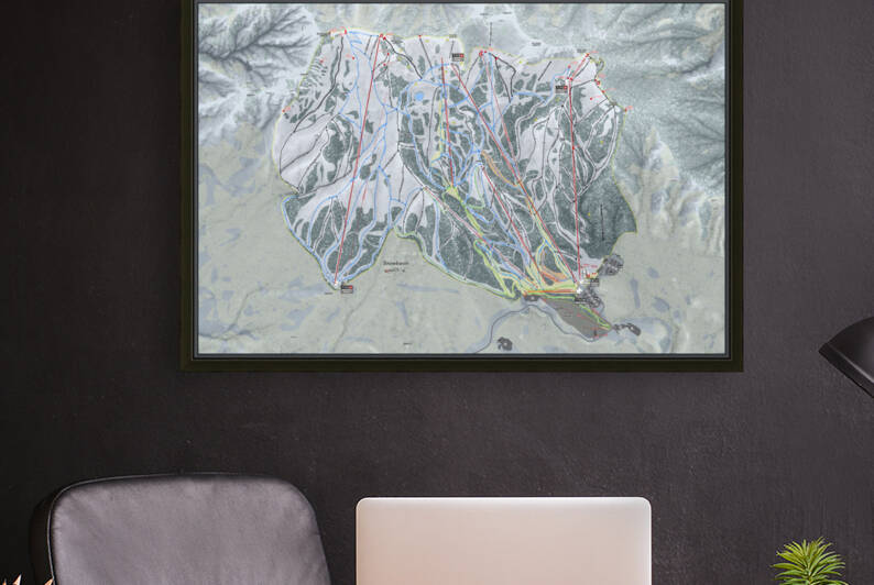Snowbasin Utah Ski Resort Map Wall Art by Jesse Plautz