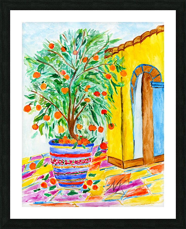 Orange Square Picture Frame print