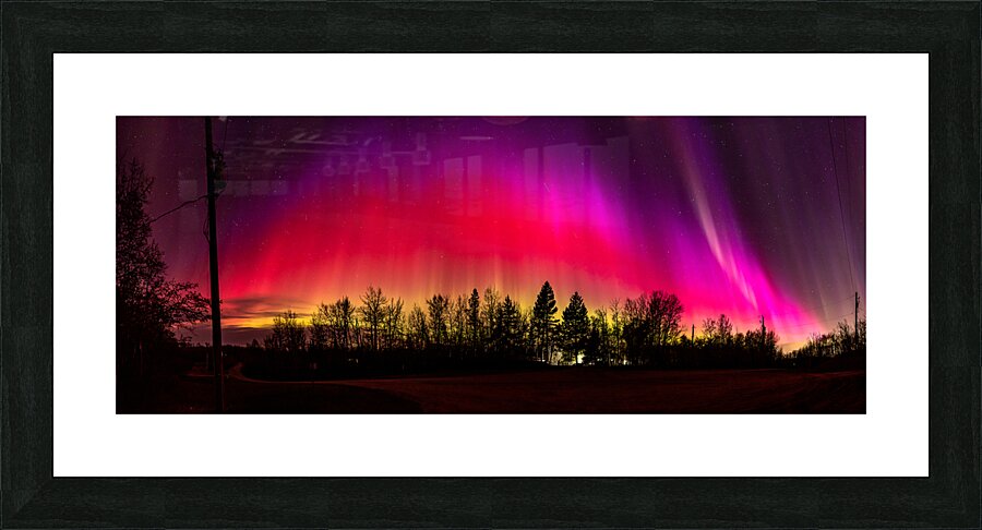 Northern Lights Panoramic Picture Frame print