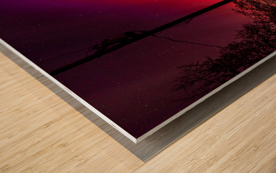 Northern Lights Panoramic Wood print