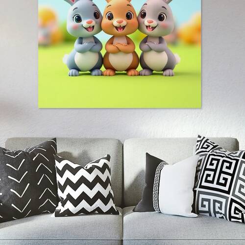 Three Cartoon Rabbits Digital by Art Visions