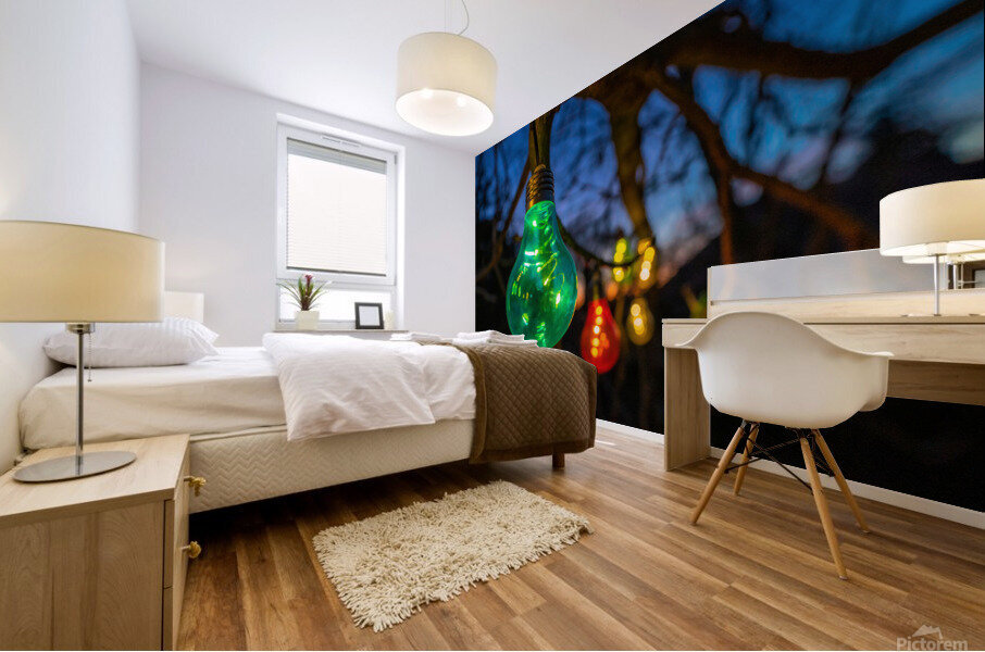 Bulbs at Sunset Mural print