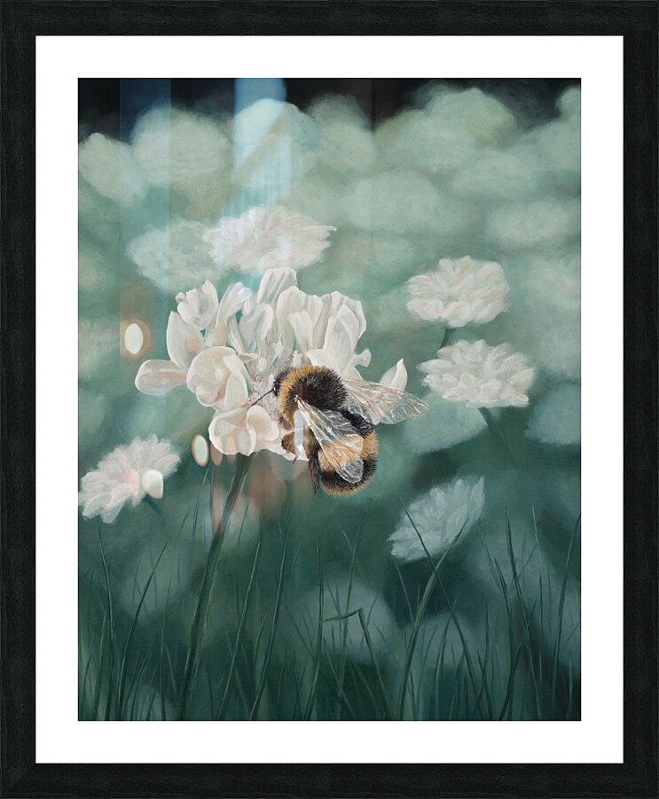 Flower Bee Picture Frame print