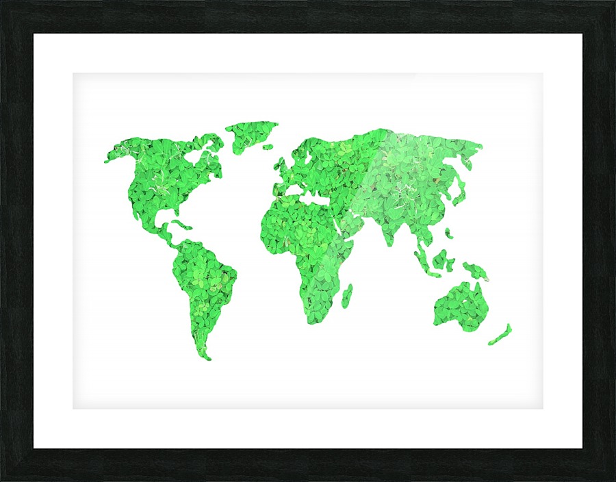 Environment Concept World Map Illustration Picture Frame print