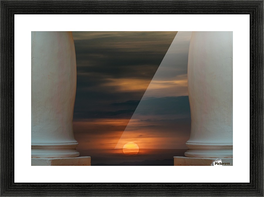 Peaceful Sunset Scene Viewpoint Picture Frame print