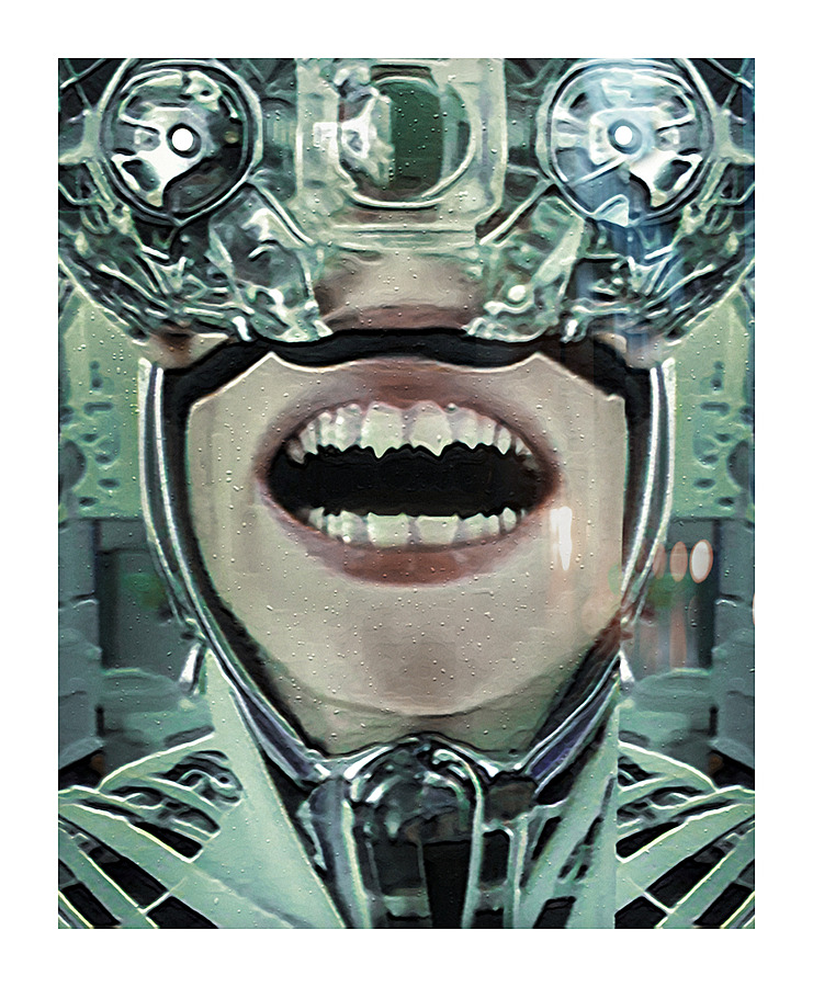 Cyborg at surgery Picture Frame print