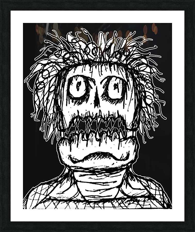 Skull monster portrait illustration Picture Frame print