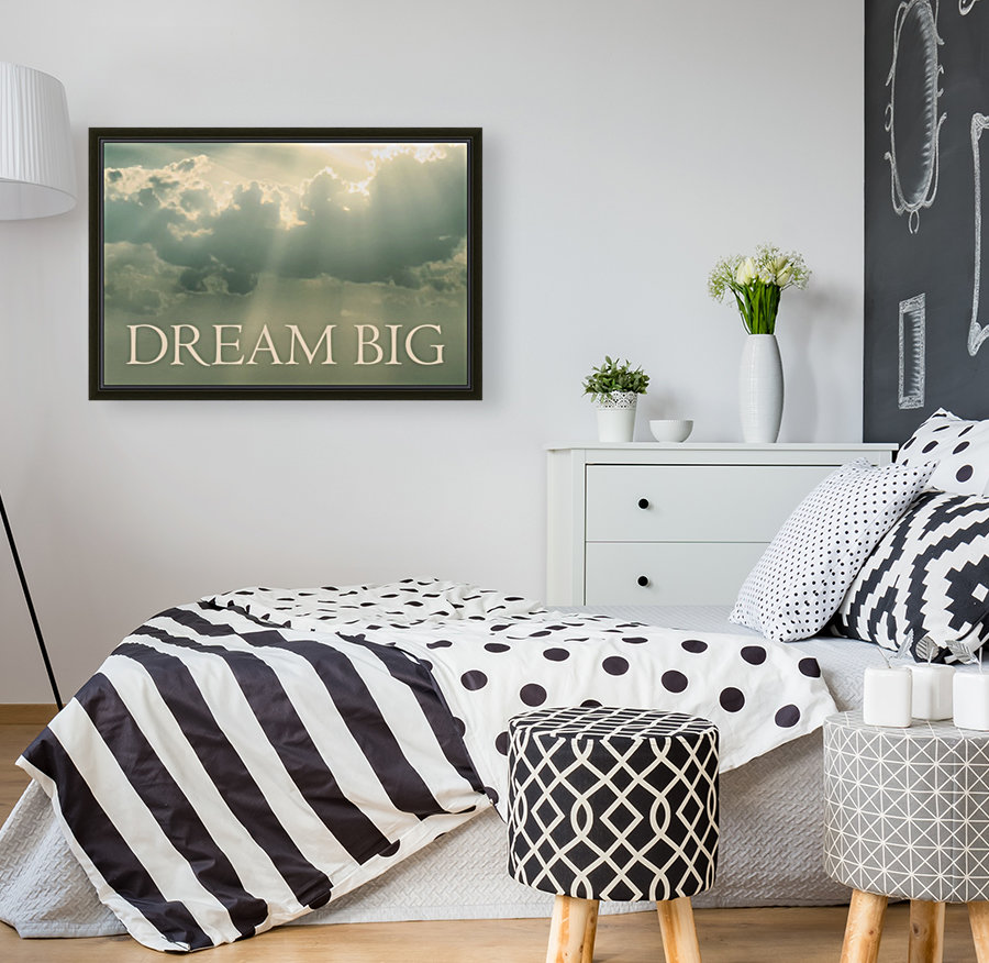 Dream Big Phrase Over Cloudscape Background Reproduction