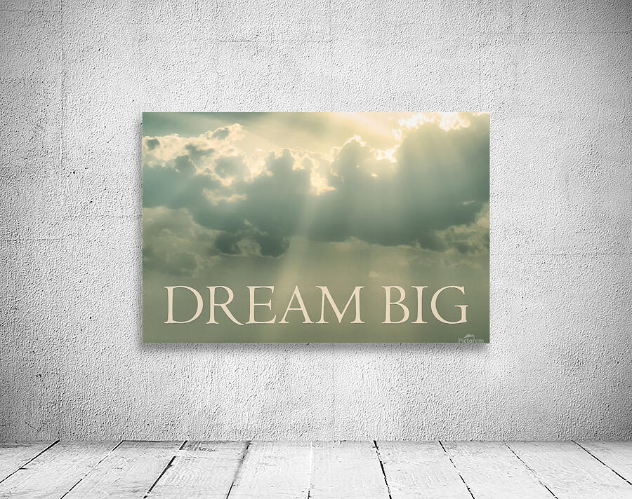 Dream Big Phrase Over Cloudscape Background Wall Preview