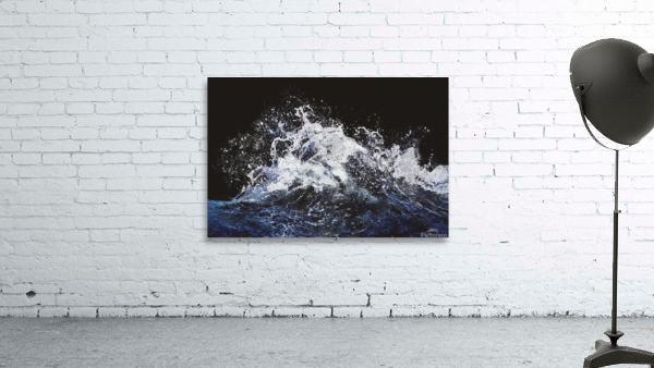 Wild waves over black background Wall Preview