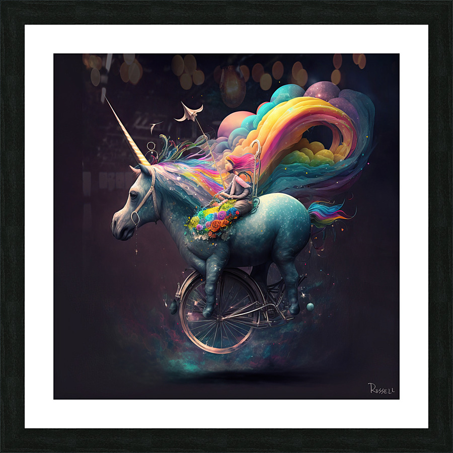 Rainbow Unicorn Picture Frame print