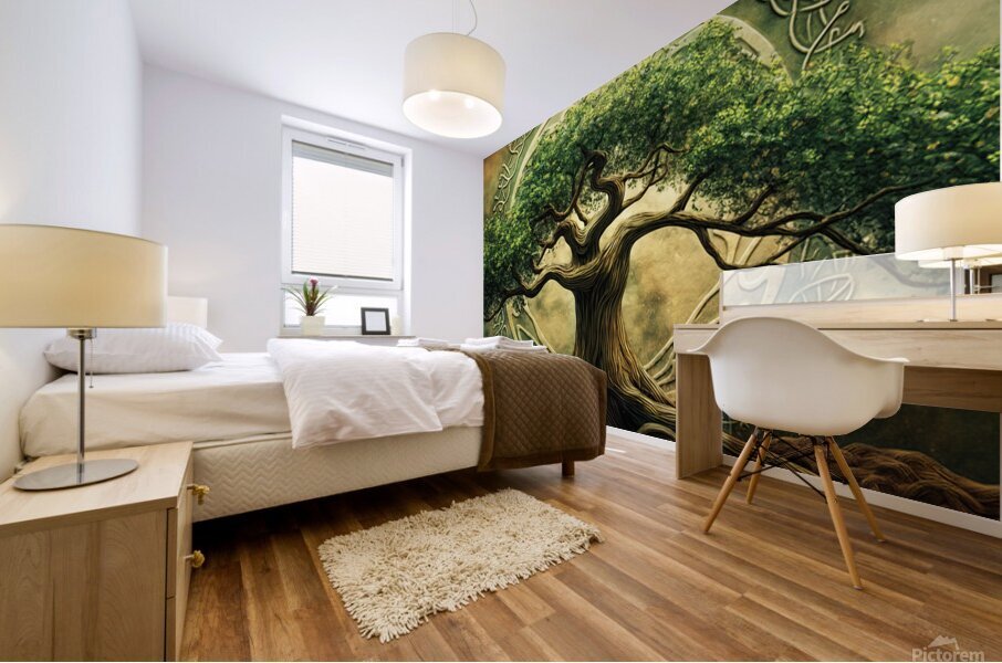Medieval Celtic Tree of Life Yggdrasil Painting Mural print