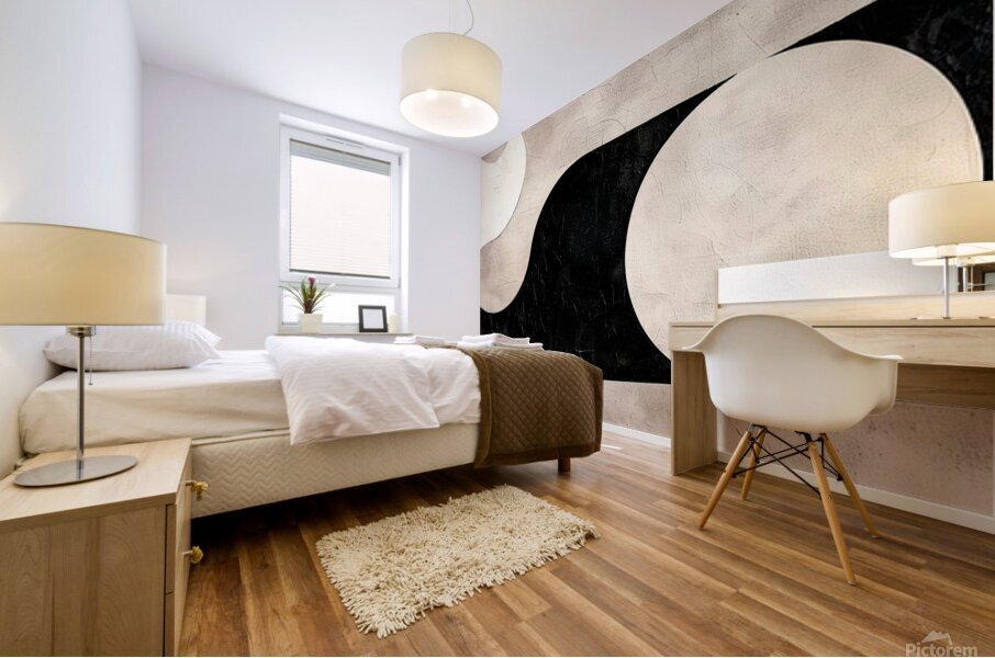 Abstract Geometric Black & White Wall Art Mural print