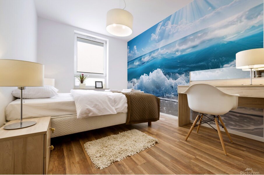 Inspirational Beach Sun Rays Mural print
