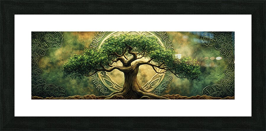 Medieval Celtic Tree of Life Yggdrasil Painting Picture Frame print