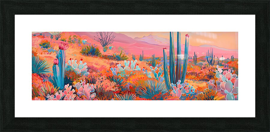 Vibrant Desert Cactus Picture Frame print