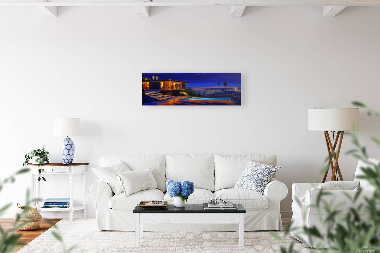  Midcentury Modern LA Home Painting Print Reproduction