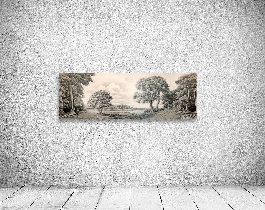  Black & White Trees Drawing Wall Preview