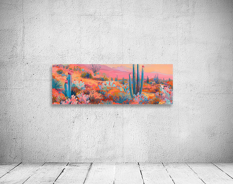 Vibrant Desert Cactus Wall Preview