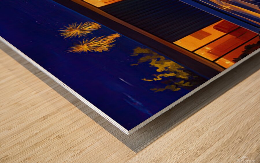  Midcentury Modern LA Home Painting Print Wood print