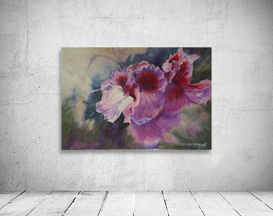 Midnight Geraniums Wall Preview