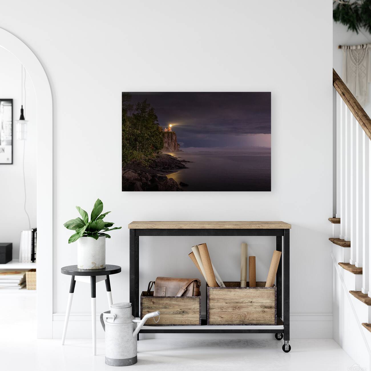 Evening Storm at Split Rock Lighthouse Reproduction