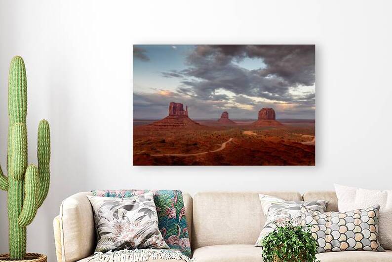 Storm Clouds over Monument Valley  West Mitten Butte East Mitten Butte and Merrick Butte by Joseph Metzler Studio